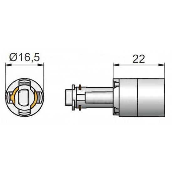 LE-henger hosszab. 22mm (180° P4 16,5mm)
