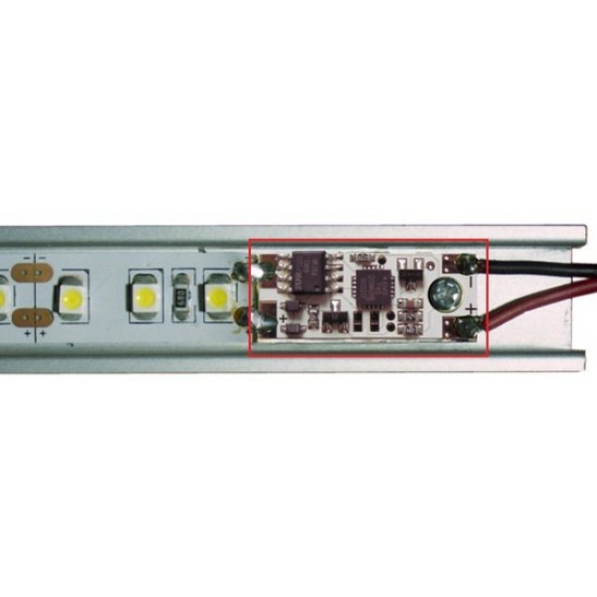 StrongLumio LED kapcsoló/dimmelő profilba 12/24V, kék LED kijelzővel
