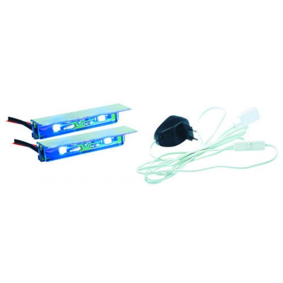 SAL LED üvegpolc megvilágítása - 2db + transzformátor fehér